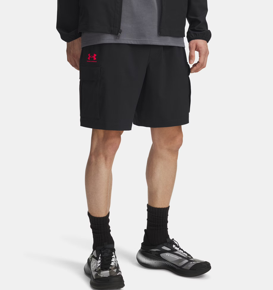 Short cargo 20 cm pour homme Black / Racer Red